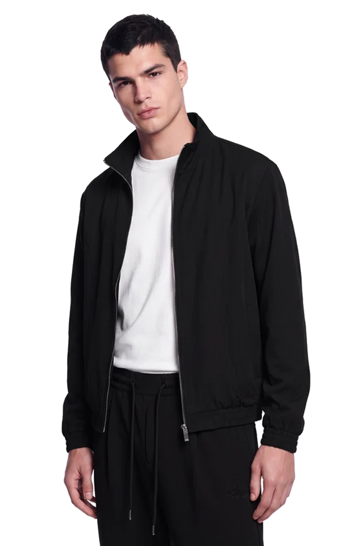 ז'קט איינקר ainker שחור דגם 1070 black jacket פוליאסטר גמיש גזרה רגילה רוכסן צווארון עומד כיסים אלכסוניים לוגו עורף