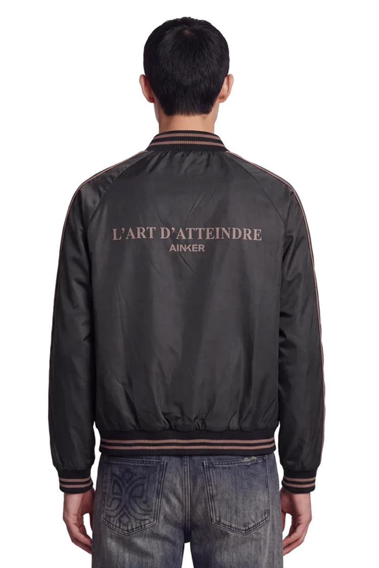 ז’קט בומבר איינקר ainker שחור דגם Puff Nylon 1100 Jacket ניילון טכני פוליאסטר חוסם רוח גזרה רגילה לוגו חזה לוגו גב lart datteindre