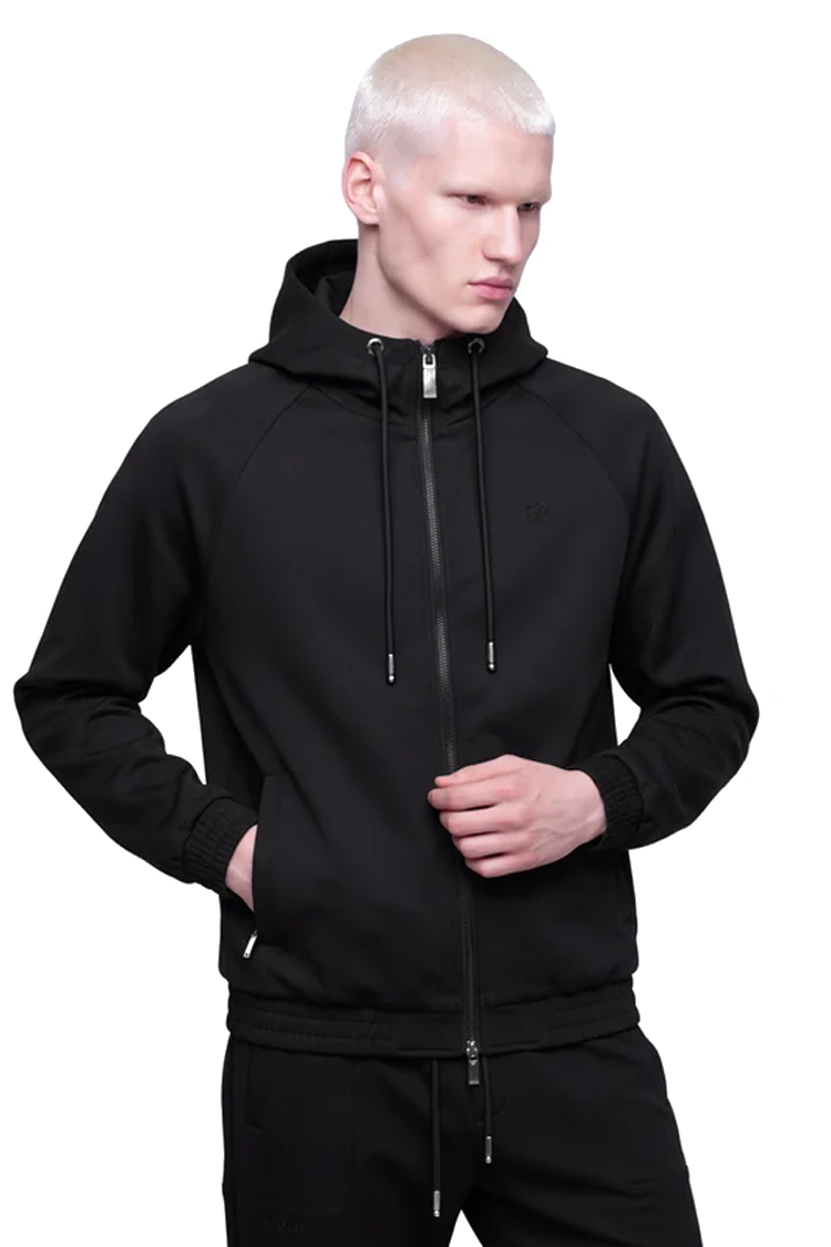 ז'קט קפוצ'ון אינקר שחור דגם 1133 black jacket 100% ניילון גימור מט גזרה נינוחה רקמה חזה גב