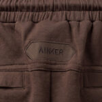מכנס טרנינג אינקר חום דגם 1050 black pant 100% כותנה interlock קל משקל רילקסד פיט רקמה שרוול פאץ’ גב