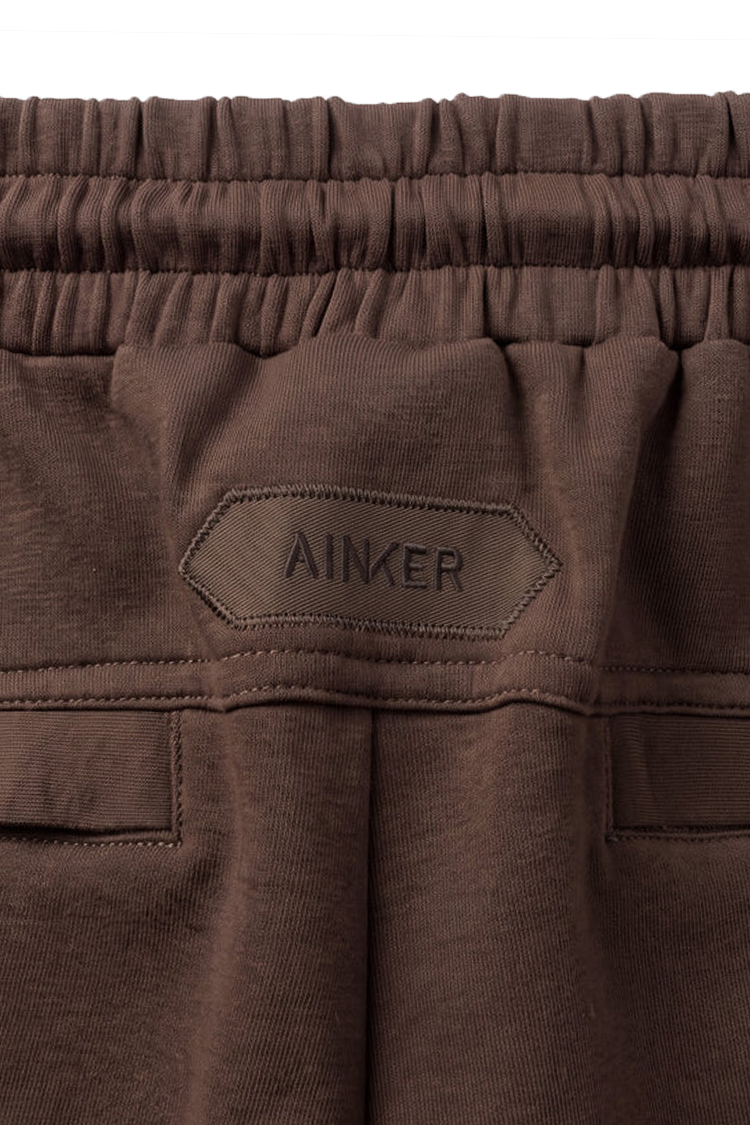 מכנס טרנינג אינקר חום דגם 1050 black pant 100% כותנה interlock קל משקל רילקסד פיט רקמה שרוול פאץ' גב