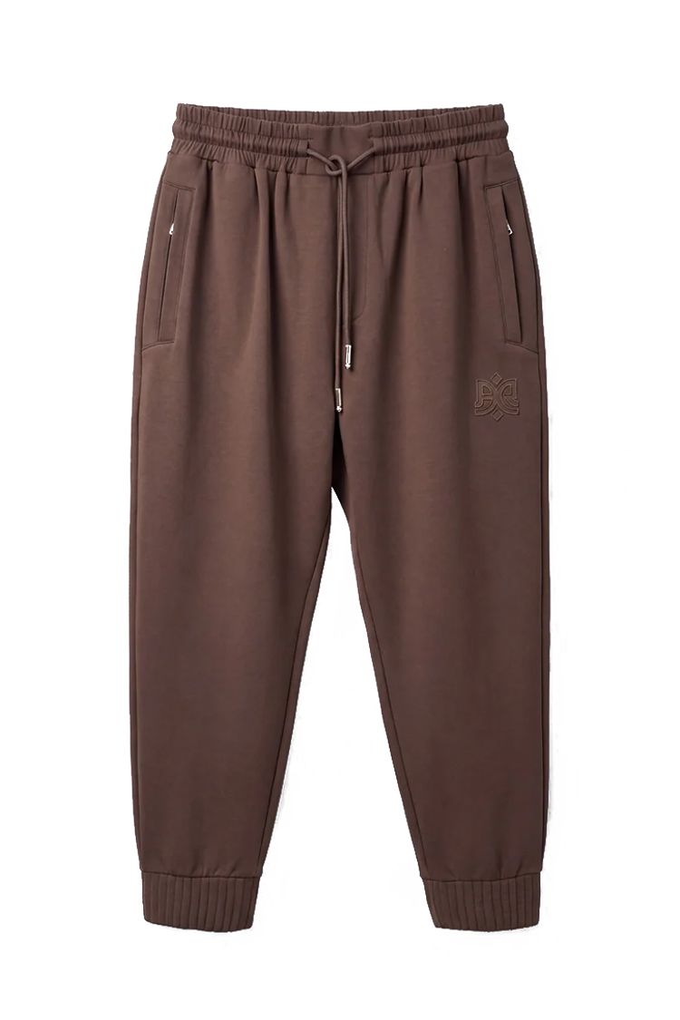 מכנס טרנינג אינקר חום דגם 1050 black pant 100% כותנה interlock קל משקל רילקסד פיט רקמה שרוול פאץ' גב