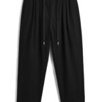 מכנס ג’וגר איינקר ainker שחור דגם 1060 pant כותנה אריגת twill גזרה נינוחה רקמה מותן לוגו lart a obtenir כיס אחורי