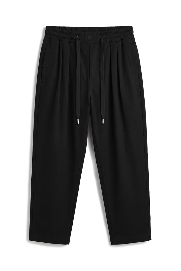 מכנס ג’וגר איינקר ainker שחור דגם 1060 pant כותנה אריגת twill גזרה נינוחה רקמה מותן לוגו lart a obtenir כיס אחורי
