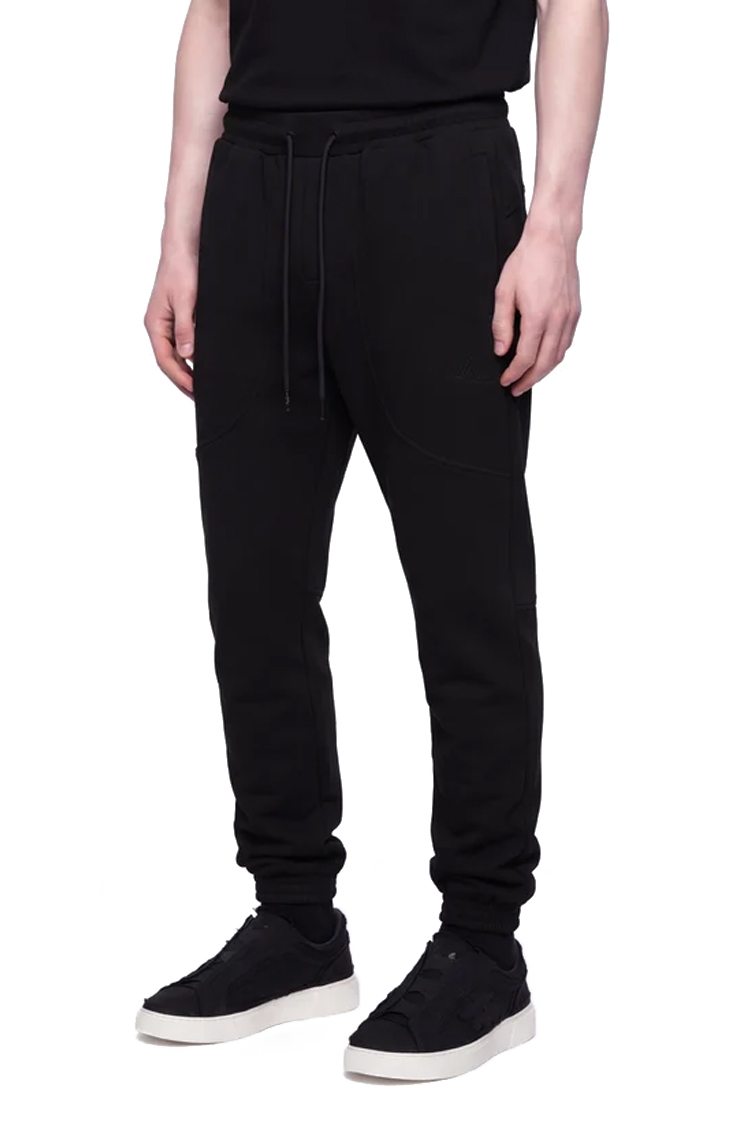 מכנס טרנינג אינקר ainker שחור דגם 1069 navy pant אריגת interlock צפופה צללית מחודדת רקמת לוגו צד תחתית שרוול
