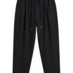 מכנס ג’וגר איינקר ainker שחור דגם 1070 pant כותנה אריגה עדינה טייפארד פיט רקמה שרוול מכנסיים מחויטים