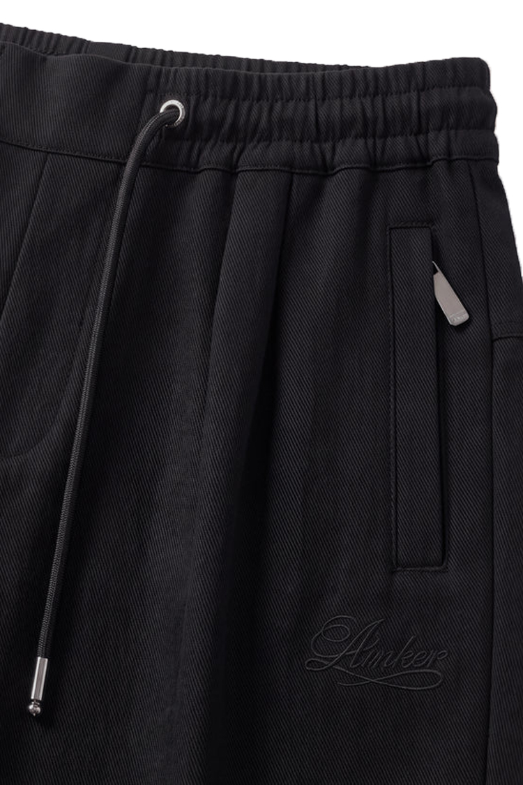 מכנס ג'וגר איינקר ainker שחור דגם 1070 pant כותנה אריגה עדינה טייפארד פיט רקמה שרוול מכנסיים מחויטים