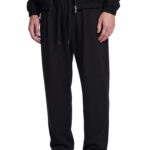 מכנס ג’וגר איינקר ainker שחור דגם 1070 pant כותנה אריגה עדינה טייפארד פיט רקמה שרוול מכנסיים מחויטים