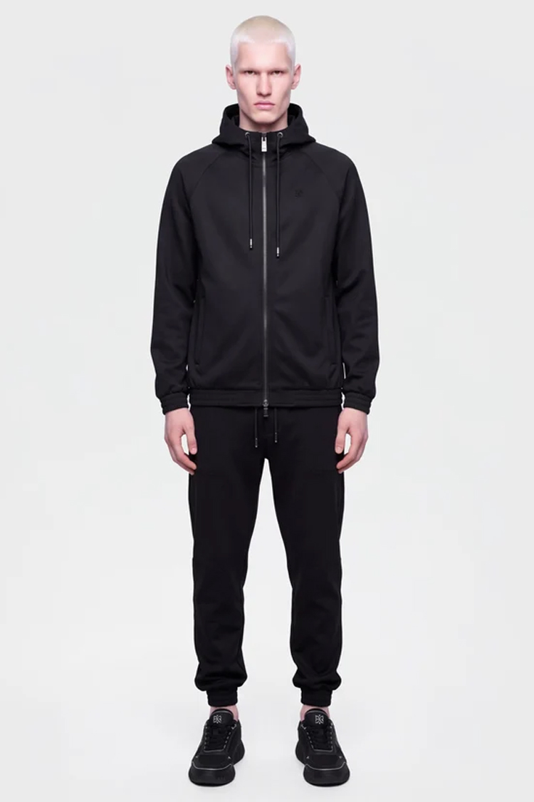 מכנס אינקר שחור דגם 1133 black pant 100% פוליאסטר גימור מט גזרה נינוחה רקמה כיס קדמי