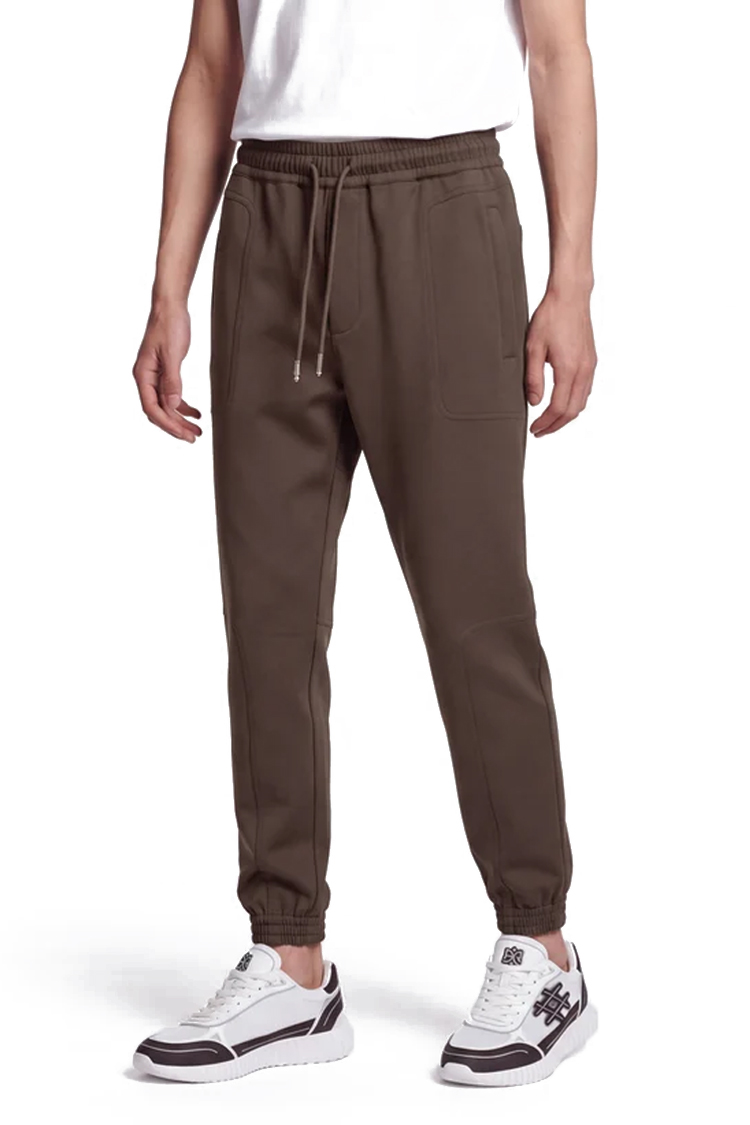 מכנס אינקר חום דגם 1133 black pant 100% פוליאסטר גימור מט גזרה נינוחה רקמה כיס קדמי