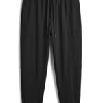מכנס ג’וגר אינקר ainker שחור דגם 1134 black pant בד טכני גימור מט גזרה צמודה tapered רוכסנים הרחבה קרסול רקמה כיס