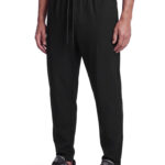 מכנס ג’וגר אינקר ainker שחור דגם 1134 black pant בד טכני גימור מט גזרה צמודה tapered רוכסנים הרחבה קרסול רקמה כיס