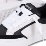 סניקרס איינקר ainker שחור לבן דגם Skate Line Leather גזרת MID עור זמש פאנלים לשונית עקב