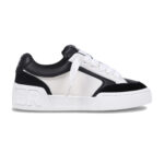 סניקרס איינקר ainker שחור לבן דגם Skate Line Leather גזרת MID עור זמש פאנלים לשונית עקב