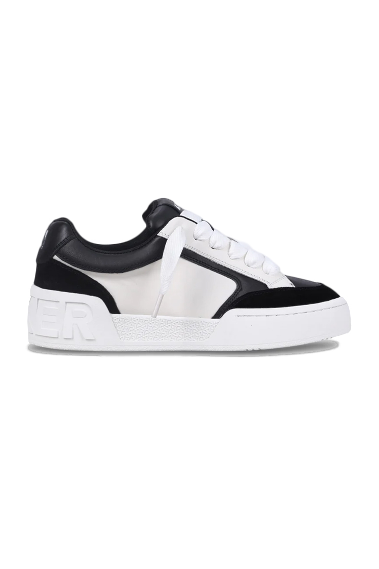 סניקרס איינקר ainker שחור לבן דגם Skate Line Leather גזרת MID עור זמש פאנלים לשונית עקב