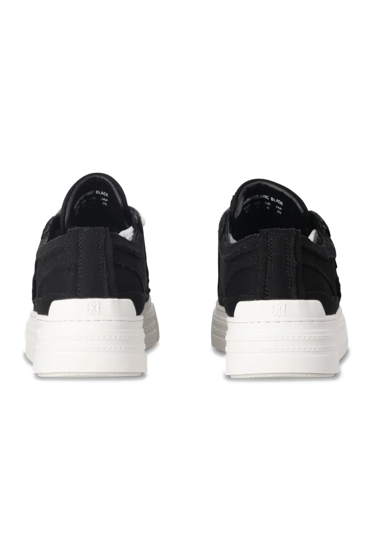 סניקרס איינקר ainker שחור לבן דגם West Coast Canvas Black גזרת מיד עור קנבס גימור פרום לוגו סולמית hashtag