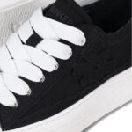 סניקרס איינקר ainker שחור לבן דגם West Coast Canvas Black גזרת מיד עור קנבס גימור פרום לוגו סולמית hashtag