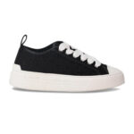 סניקרס אינקר ainker שחור לבן דגם West Coast All Over Canvas גזרת מיד עור קנבס עיטורי עור רקמות לוגו כל הגפה