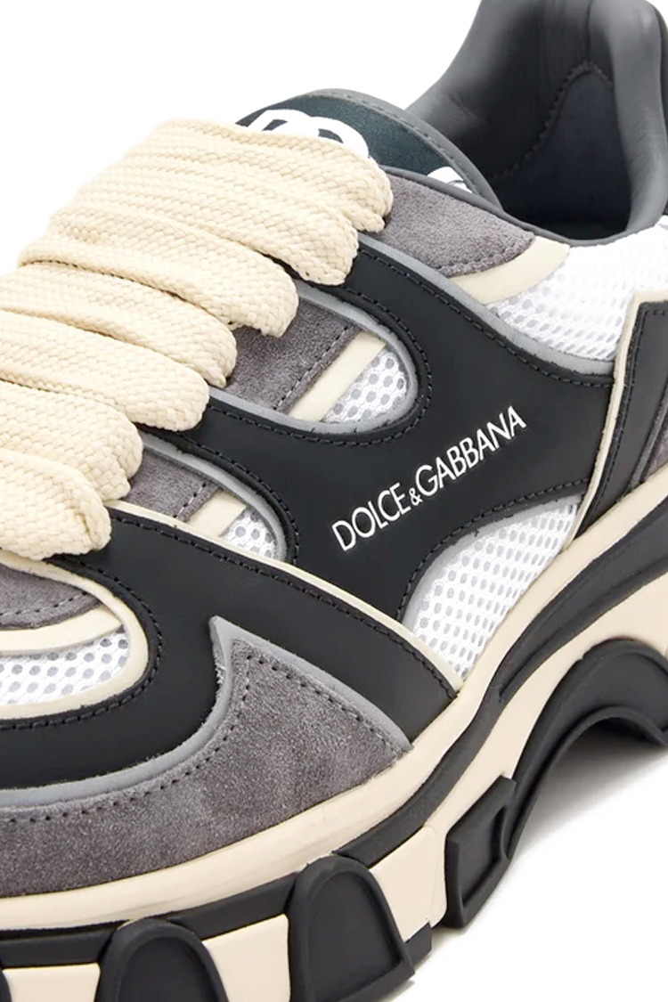 סניקרס דולצ'ה וגבאנה DOLCE&GABBANA אפור/לבן גברים נעליים Country Road סוליה עבה שרוכים כפולים