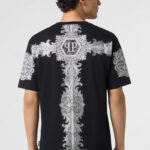 טי שירט פיליפ פליין philipp plein שחור דגם Baroque Stones 100% כותנה רילקסד פיט אבני baroque קריסטלים לוגו