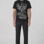 טי שירט פיליפ פליין philipp plein שחור דגם Teddy Dollar 100% כותנה רגילה פיט אבני rhinestones דובי לוגו חזה