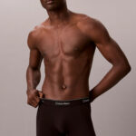 מארז שלישיית תחתוני בוקסר קלווין קליין calvin klein שחור דגם Boxer Briefs Icon Cotton Stretch פס מותן לוגו