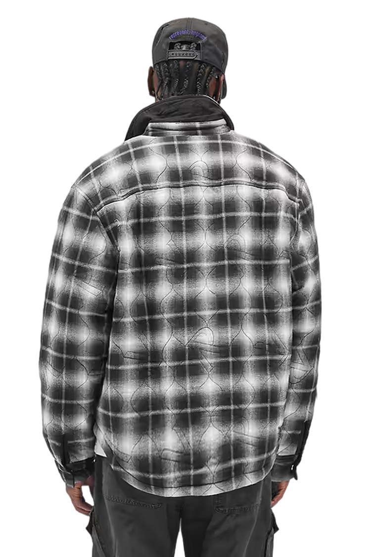 עליונית אוברשירט רפרזנט represent משובץ דגם Logo Quilted Shirt כותנה פוליאסטר ריפוד קווילט לוגו
