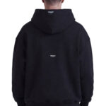 קפוצ’ון רפרזנט represent שחור דגם Relaxed-Fit Cotton Hoodie כותנה רילקסד פיט ניטים בצווארון לוגו