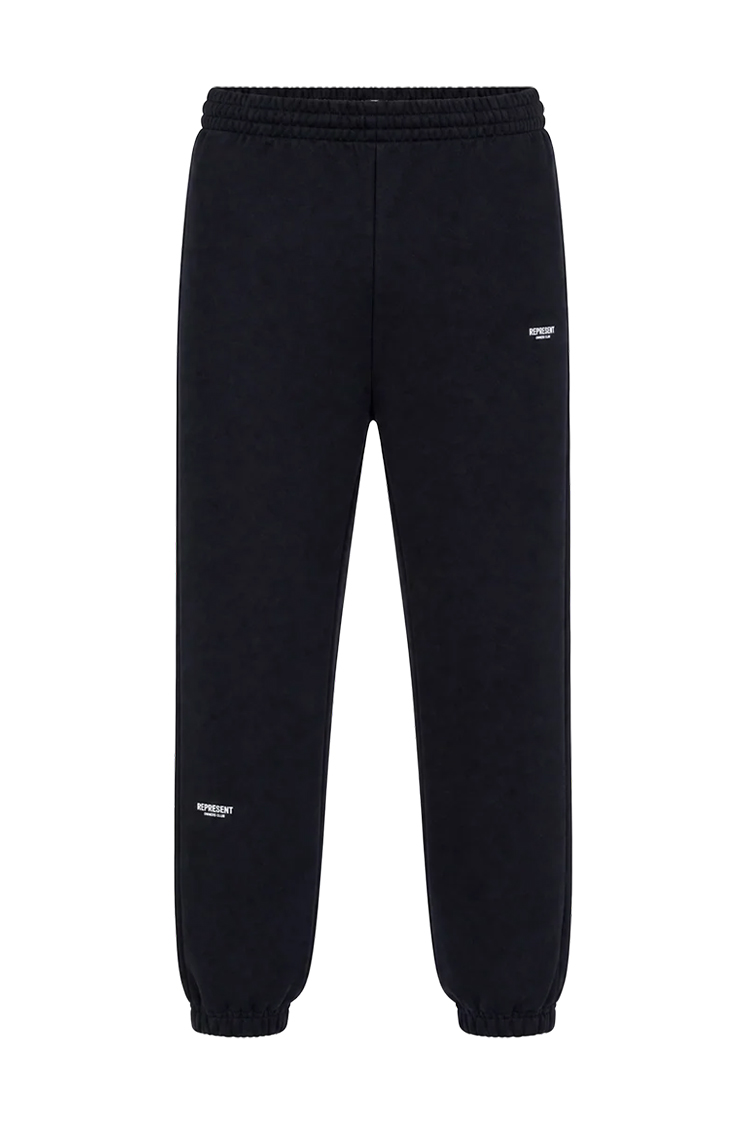 מכנס טרנינג רפרזנט represent שחור דגם Relaxed-Fit Cotton Pants כותנה כבדה רילקסד פיט הדפס לוגו שרוולים כיס אחורי