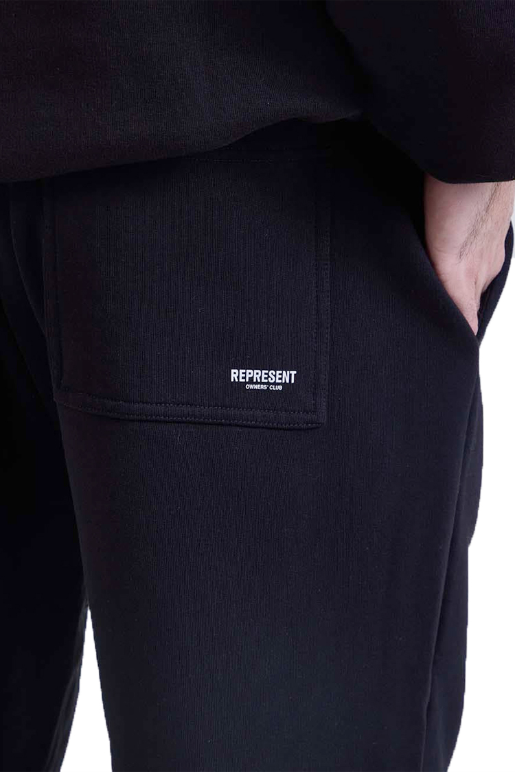 מכנס טרנינג רפרזנט represent שחור דגם Relaxed-Fit Cotton Pants כותנה כבדה רילקסד פיט הדפס לוגו שרוולים כיס אחורי