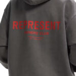 קפוצ’ון רפרזנט represent שחור דגם Owners Club Hoodie 480gsm כותנה כבדה אוברסייז לוגו חזה גב