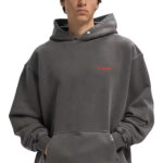 קפוצ’ון רפרזנט represent שחור דגם Owners Club Hoodie 480gsm כותנה כבדה אוברסייז לוגו חזה גב