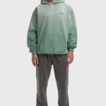קפוצ’ון רפרזנט represent ירוק דהוי דגם Owners Club Hoodie 480gsm כותנה כבדה אוברסייז לוגו חזה גב