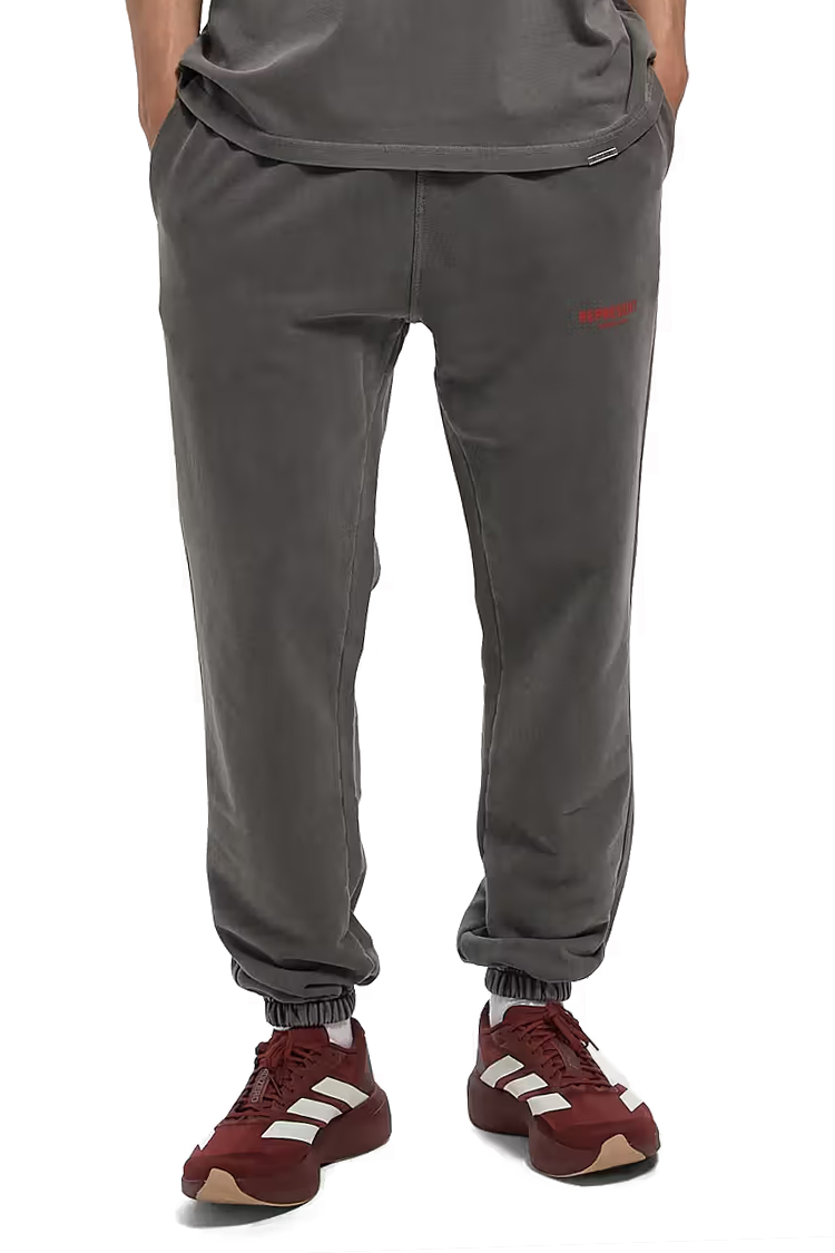 מכנס טרנינג רפרזנט represent אפור דגם Owners Club Sweatpant כותנה כבדה רילקסד פיט הדפס לוגו שרוול