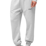 מכנס טרנינג רפרזנט represent אפור בהיר דגם Owners Club Sweatpant כותנה כבדה רילקסד פיט הדפס לוגו שרוול