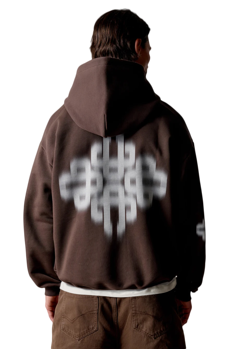 קפוצ’ון קוטור קלאב the couture club חום דגם Motion Blurred Emblem כותנה רילקסד פיט לוגו motion blur חזה גב שרוולים