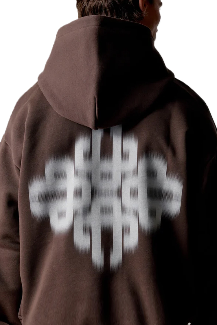 קפוצ’ון קוטור קלאב the couture club חום דגם Motion Blurred Emblem כותנה רילקסד פיט לוגו motion blur חזה גב שרוולים