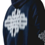 קפוצ’ון קוטור קלאב the couture club כחול כהה דגם Motion Blurred Zip Through כותנה רילקסד פיט ריצרץ לוגו motion blur